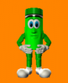 The default animation frame of PM Green.