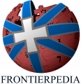 The second Frontierpedia logo with text, adopted on October 10th, 2022.