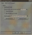 Screenshot of the speech input menu in the Microsoft Agent 1.3 properties.